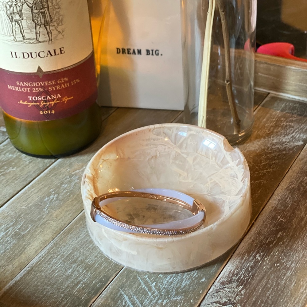 MICHAEL KORS- rose gold & crystal criss cross br